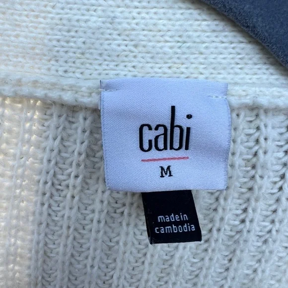 Cabi cream long v-neck cardigan, Size M - Picture 4 of 11